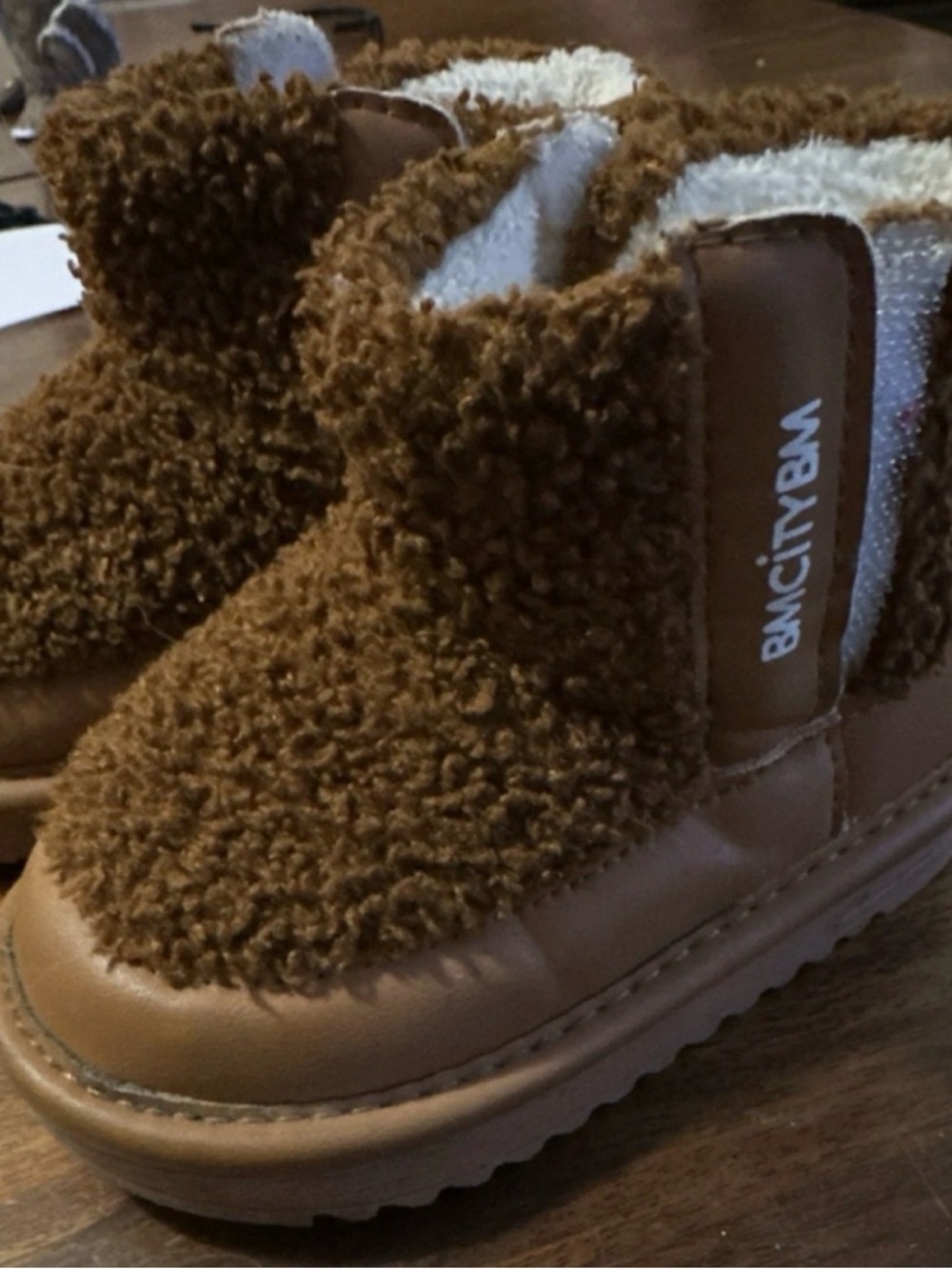 Cozy Brown Kids Sherpa Boots